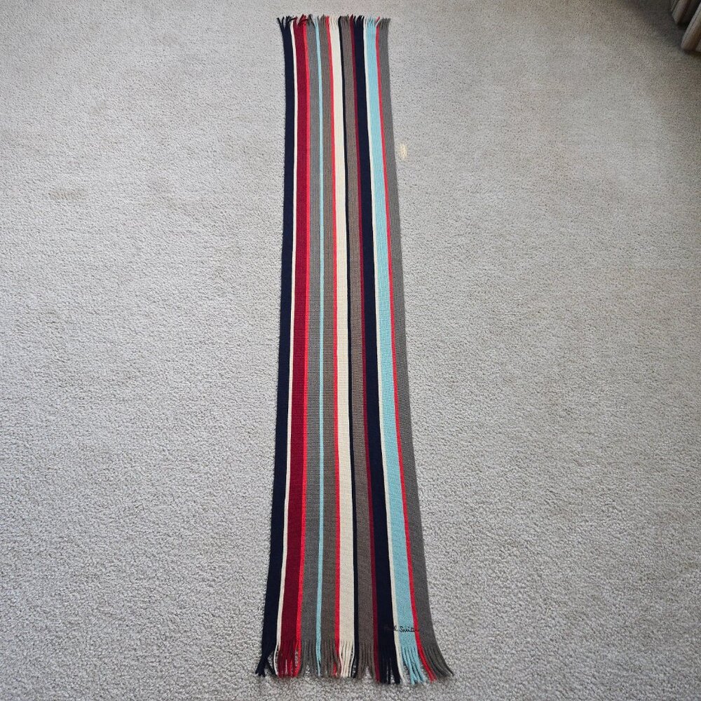 Paul Smith 100% Wool Striped Scarf TINY FLAW - Picture 11 of 12